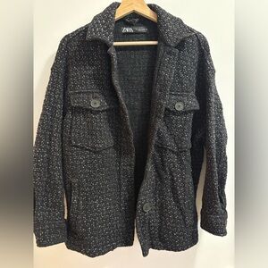Zara Black Textured Jacket